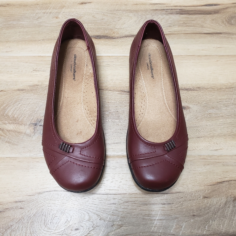 Cloudwalkers Women's Burgundy Slip On Flats Size 7
